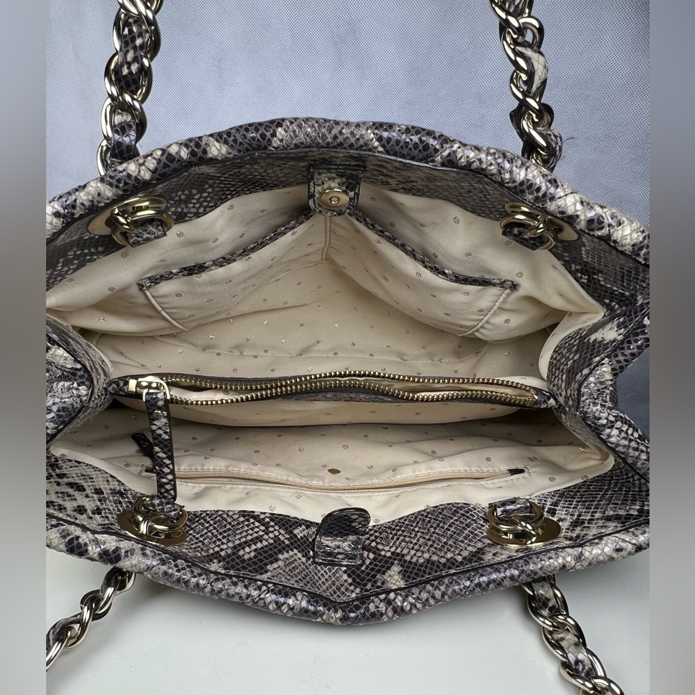 ♠️ Kate Spade Large Satchel Quilted Snakeskin-Embossed Gold-Tone Hardware - Picture 3 of 15